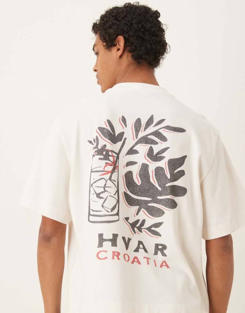 Abercrombie & Fitch - Cropped-T-Shirt in Weiß mit Standort-Rückenprint von Abercrombie & Fitch