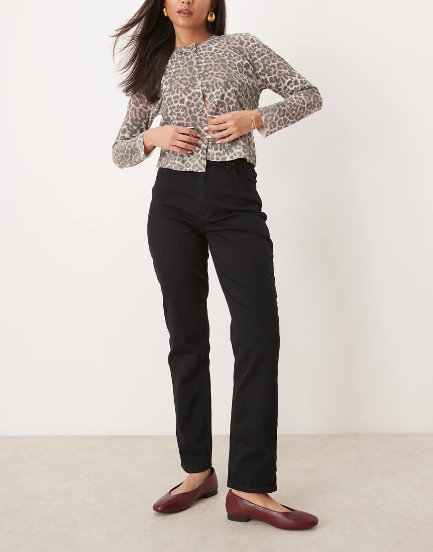 Abercrombie & Fitch - Curve Love - Gerade geschnittene 90er-Jeans in Schwarz mit sehr hohem Bund von Abercrombie & Fitch