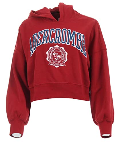 Abercrombie & Fitch Damen Crop Kapuzenpullover (as3, Alpha, s, Regular, Regular, Rot) von Abercrombie & Fitch