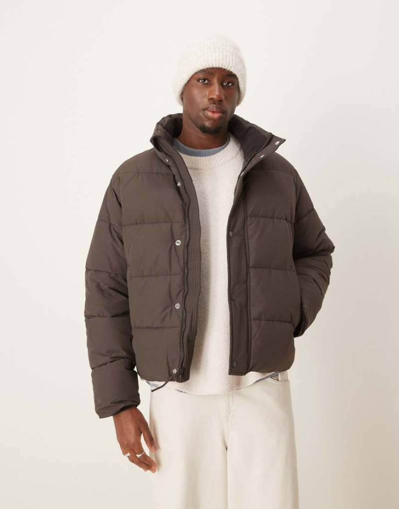 Abercrombie & Fitch - Dick wattierte Pufferjacke in Braun-Neutral von Abercrombie & Fitch
