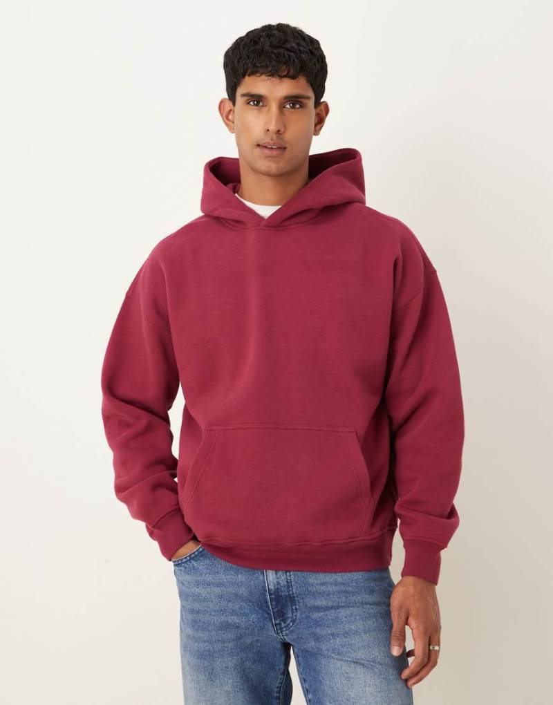 Abercrombie & Fitch - Essential - Kapuzenpullover in Burgunderrot mit Fronttasche von Abercrombie & Fitch