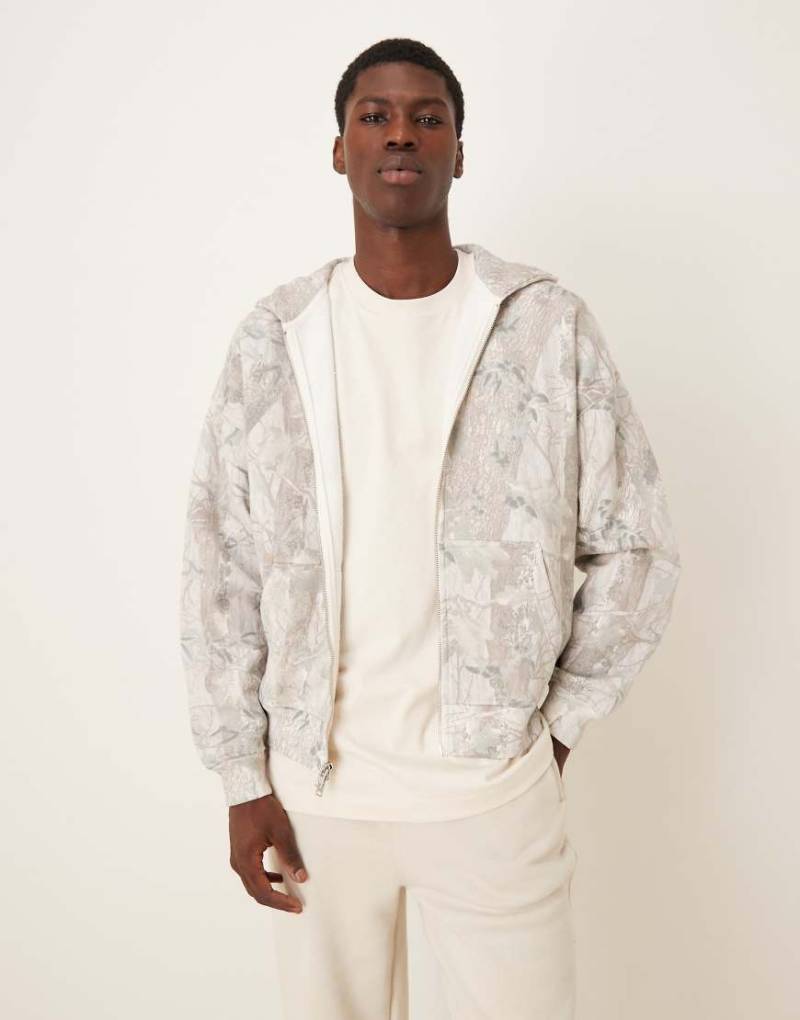 Abercrombie & Fitch - Essential - Kapuzenpullover in Grau mit Military-Muster von Abercrombie & Fitch
