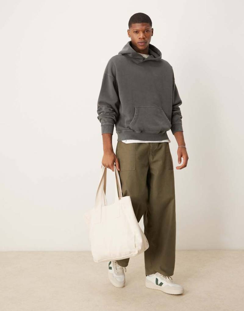 Abercrombie & Fitch - Essentials - Kapuzenpullover in verwaschenem Grau von Abercrombie & Fitch