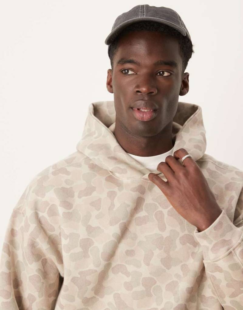 Abercrombie & Fitch - Essentials - Kapuzenpullover mit beigem Military-Muster-Neutral von Abercrombie & Fitch