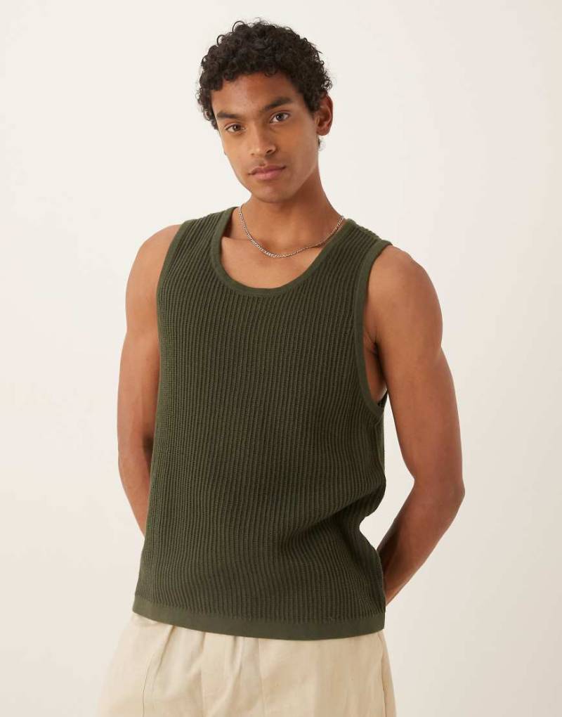 Abercrombie & Fitch - Gestricktes Trägertop in Khaki-Grün von Abercrombie & Fitch