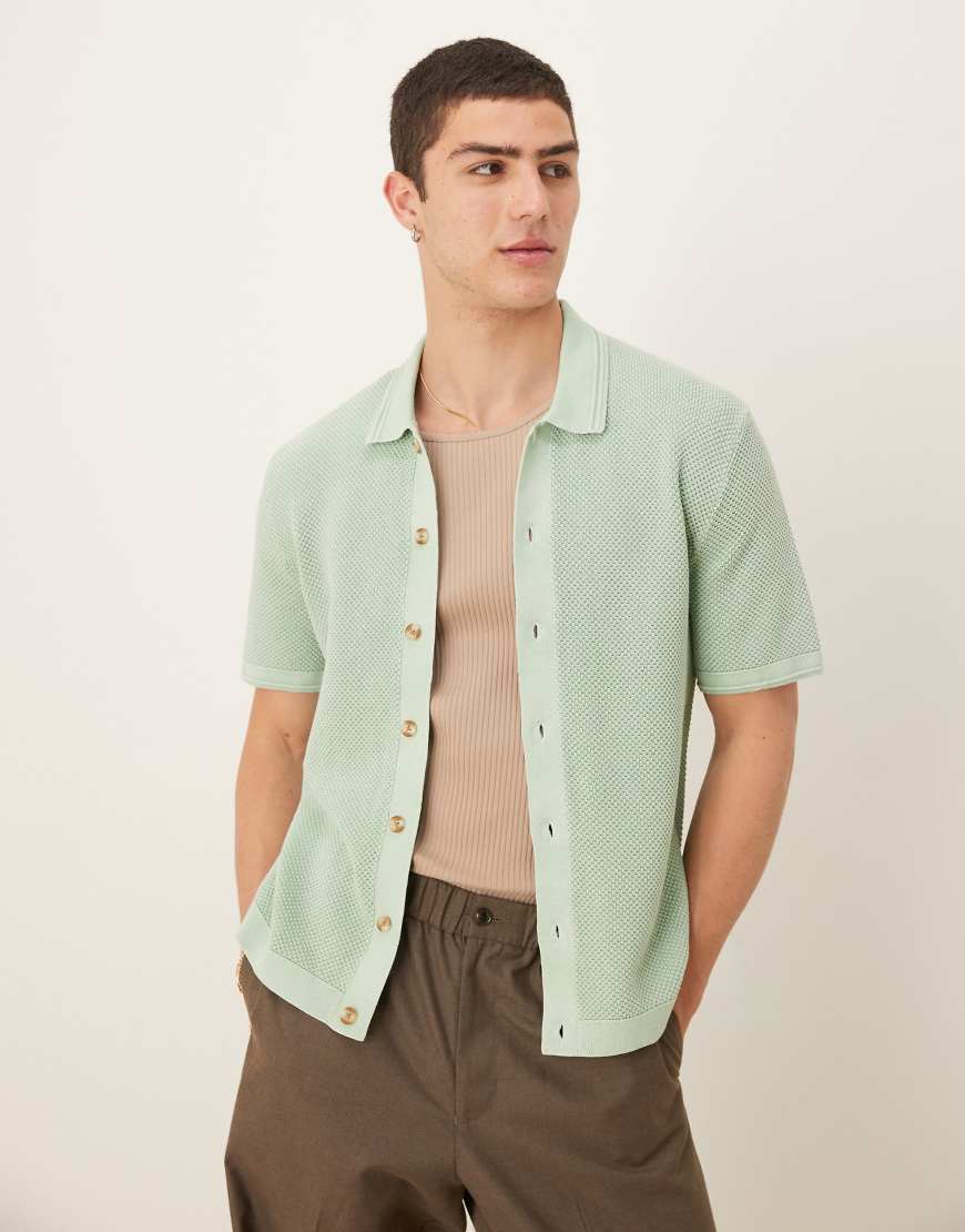 Abercrombie & Fitch - Hemd aus Häkelstrick in Grün von Abercrombie & Fitch