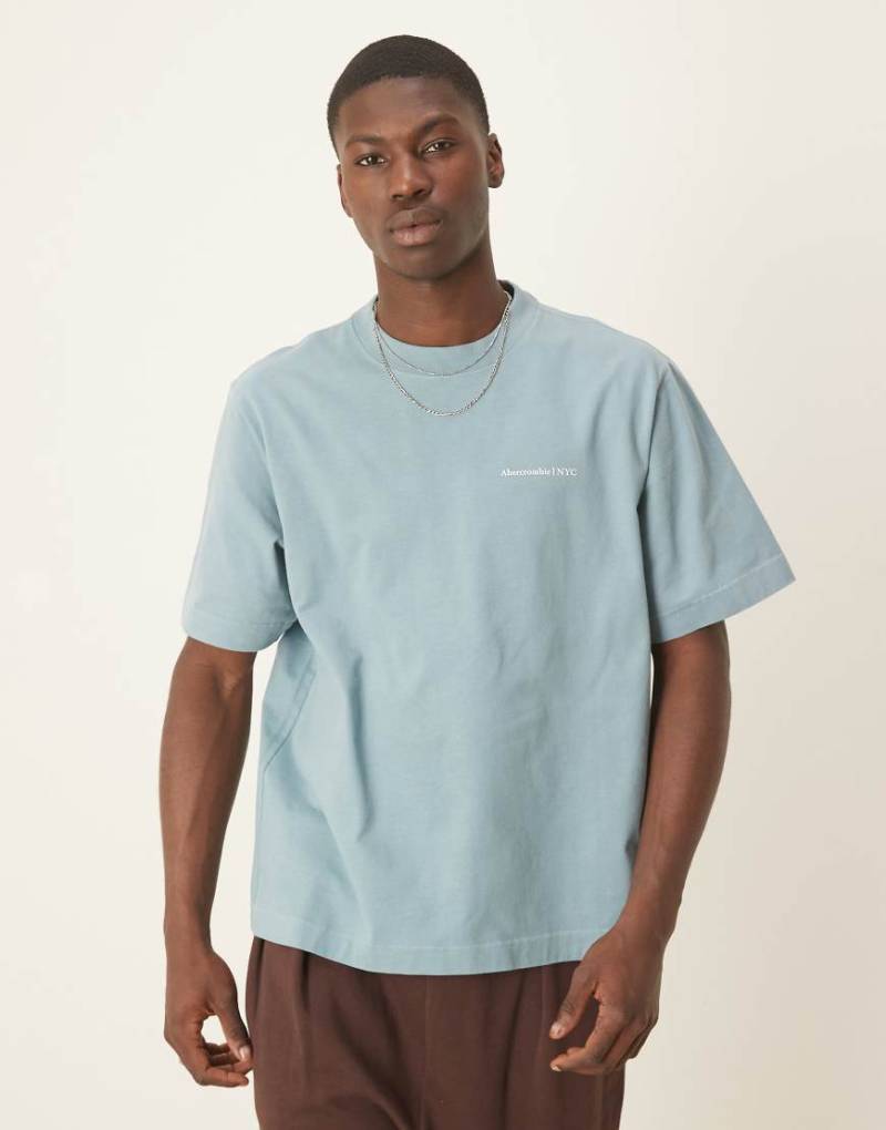 Abercrombie & Fitch - Hochwertiges T-Shirt in Blau mit Logo von Abercrombie & Fitch