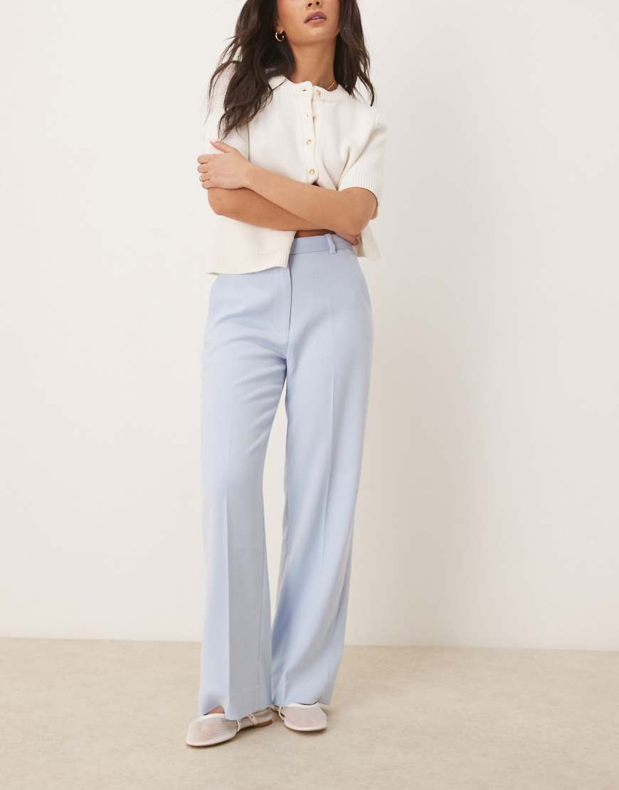 Abercrombie & Fitch - Hose in Himmelblau mit lockerer Passform und hohem Bund von Abercrombie & Fitch