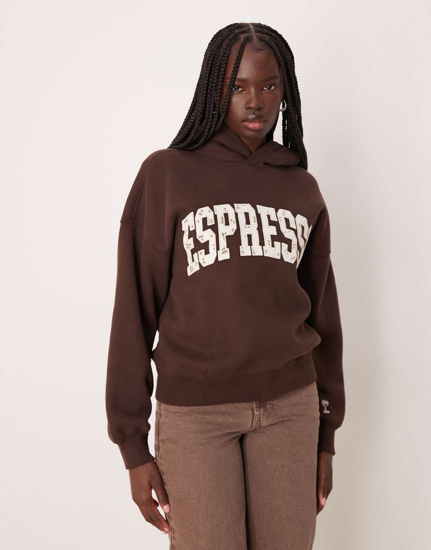 Abercrombie & Fitch - Kapuzenpullover in Braun mit Print-Brown von Abercrombie & Fitch