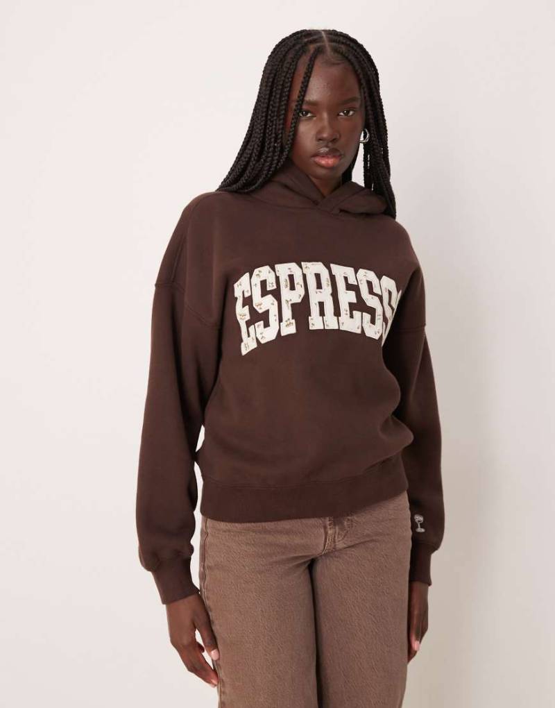 Abercrombie & Fitch - Kapuzenpullover in Braun mit Print-Brown von Abercrombie & Fitch
