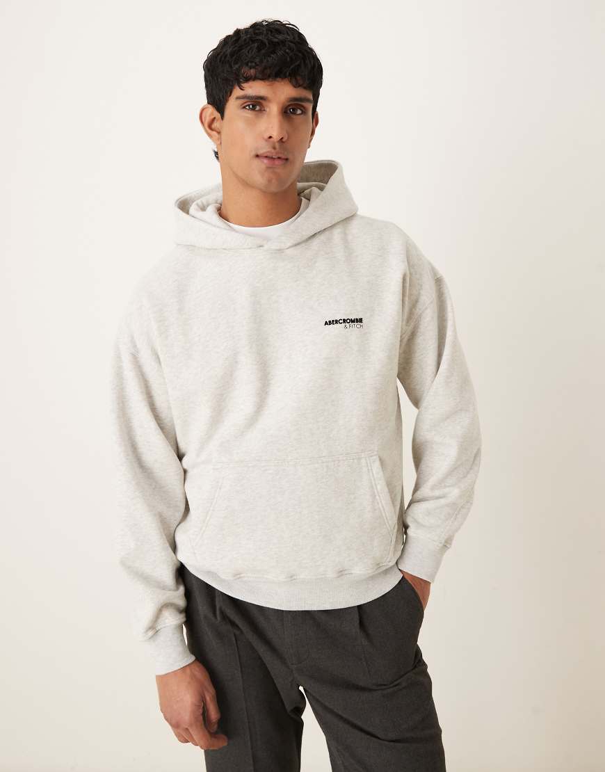 Abercrombie & Fitch - Kapuzenpullover in Grau mit Logodetail von Abercrombie & Fitch
