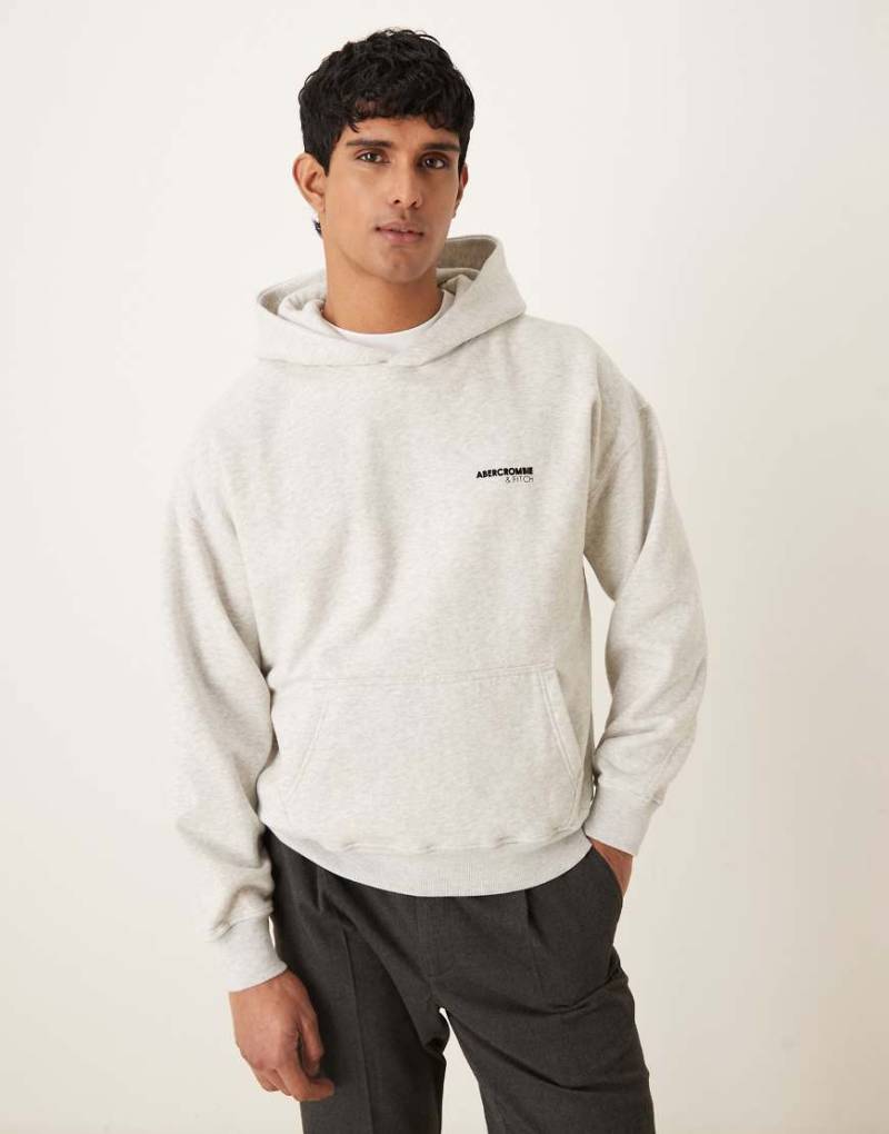 Abercrombie & Fitch - Kapuzenpullover in Grau mit Logodetail von Abercrombie & Fitch
