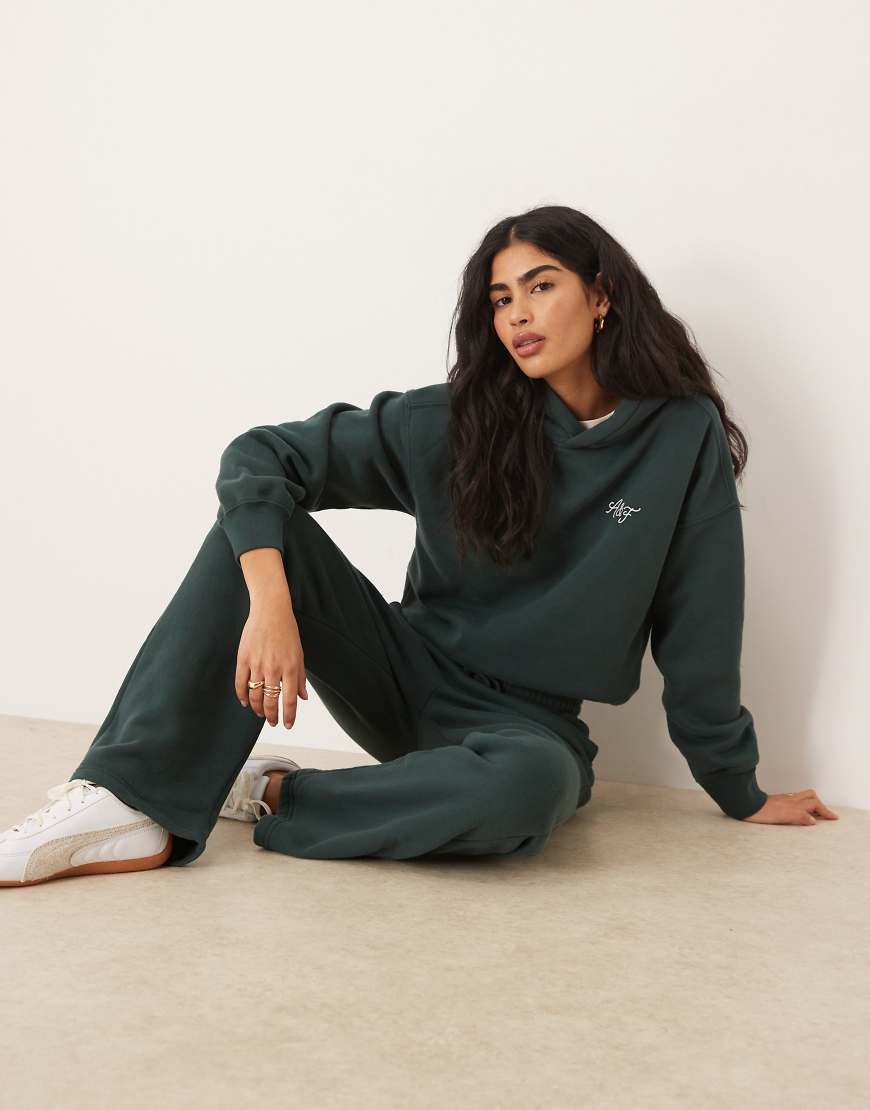 Abercrombie & Fitch - Kapuzenpullover in Grün mit Logo auf der Brust, Kombiteil von Abercrombie & Fitch