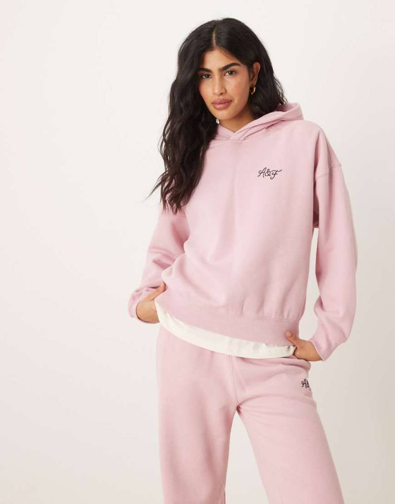 Abercrombie & Fitch - Kapuzenpullover in Rosa mit Logo auf der Brust, Kombiteil von Abercrombie & Fitch