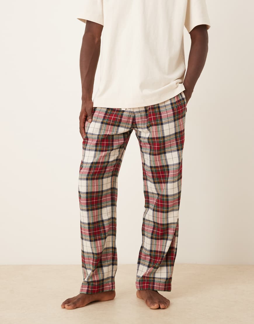 Abercrombie & Fitch - Karierte Pyjama-Hose aus Flanell in Rot-Creme-Neutral von Abercrombie & Fitch