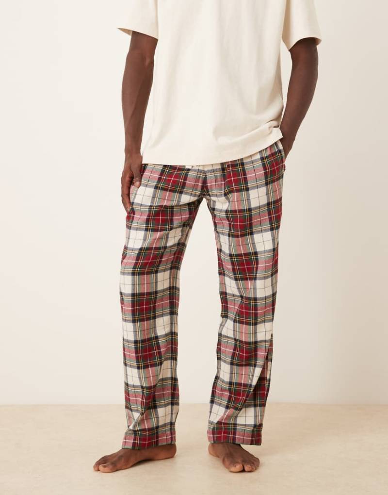 Abercrombie & Fitch - Karierte Pyjama-Hose aus Flanell in Rot-Creme-Neutral von Abercrombie & Fitch