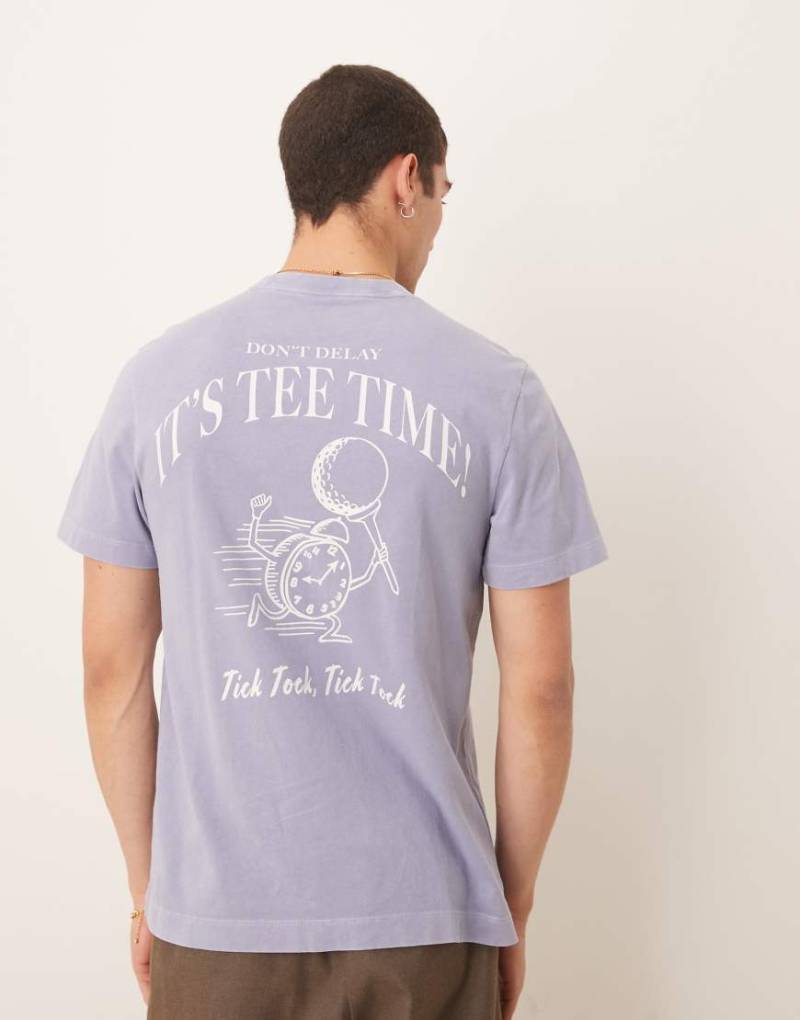 Abercrombie & Fitch - Klassisches T-Shirt in Blau mit Motivprint am Rücken von Abercrombie & Fitch