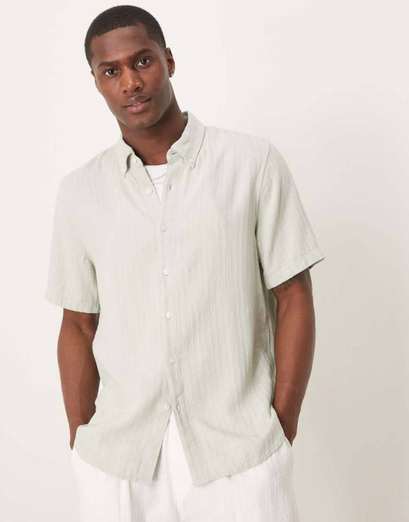 Abercrombie & Fitch - Kurzärmliges Leinenhemd in Grün von Abercrombie & Fitch