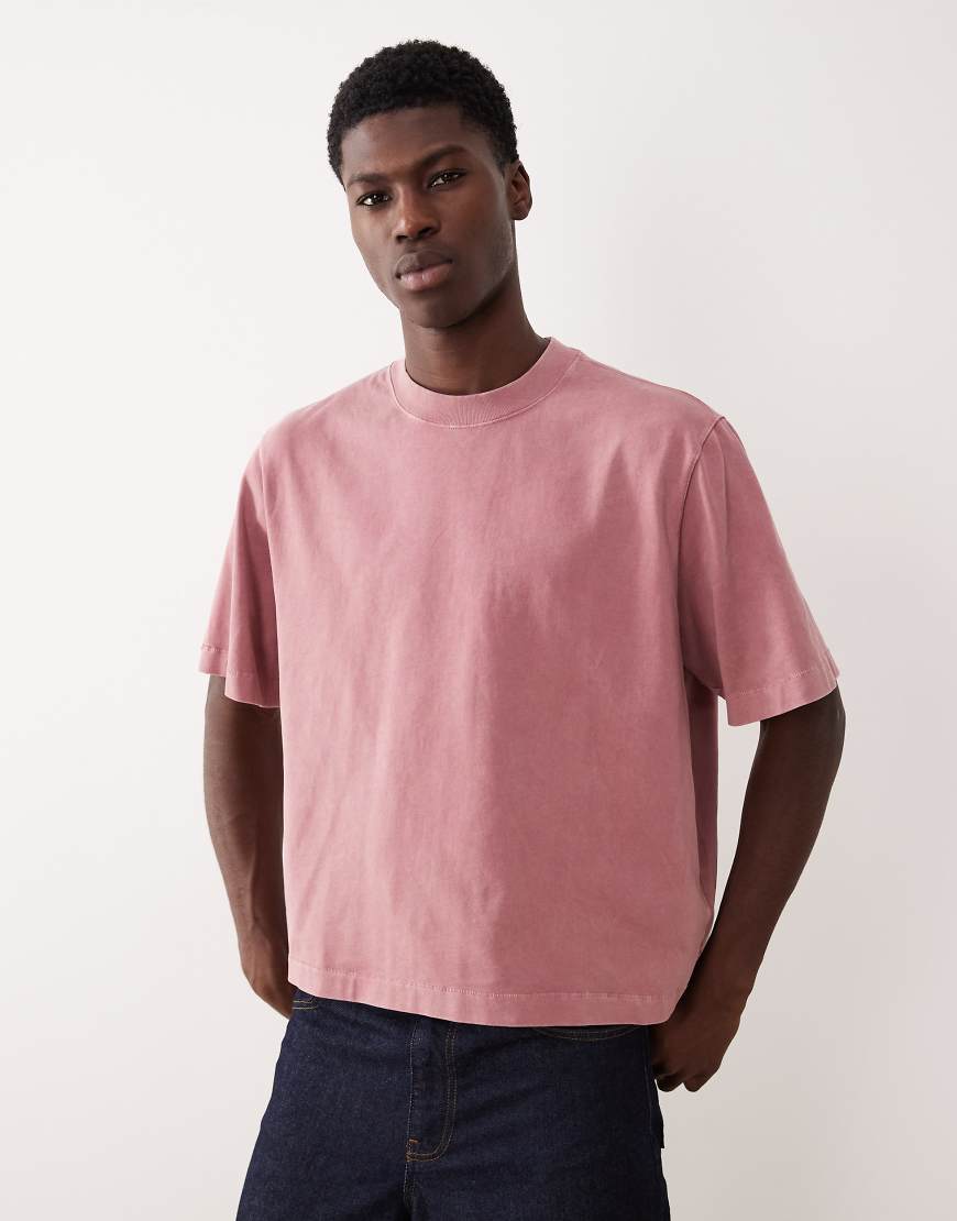 Abercrombie & Fitch - Kurzärmliges T-Shirt aus hochwertigem, schwerem Material in verwaschenem Rosa Abercrombie & Fitch - Kurzärmliges T-Shirt aus hochwertigem, schwerem Material in verwaschenem Rosa von Abercrombie & Fitch
