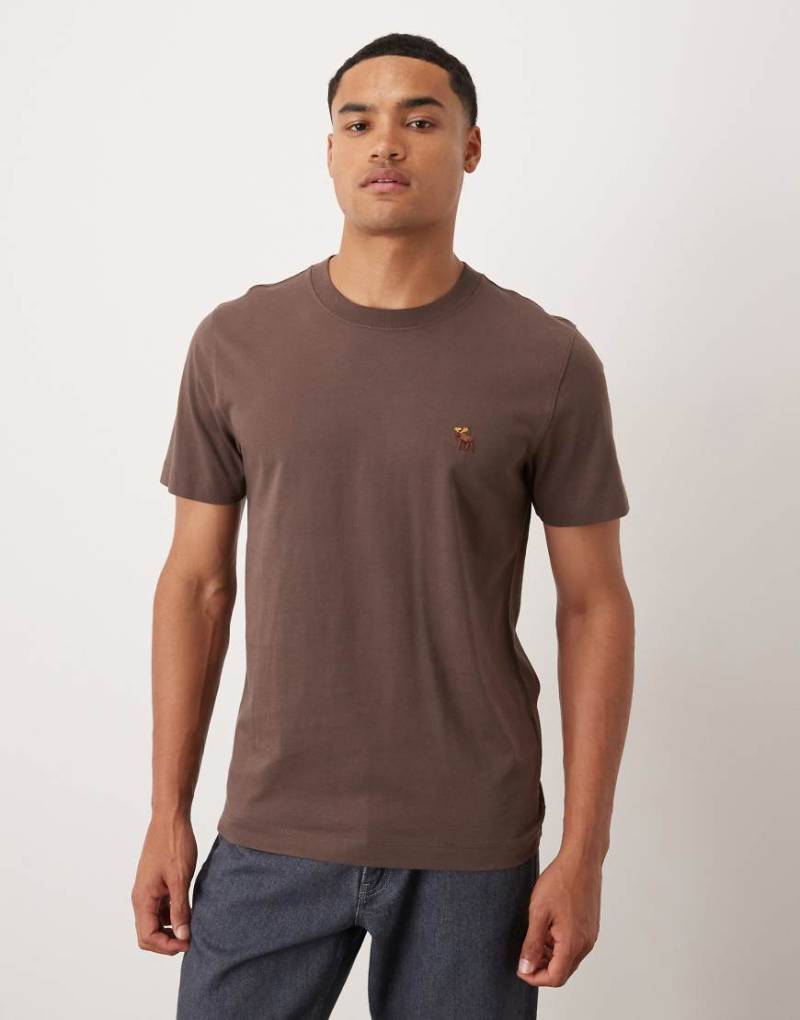 Abercrombie & Fitch - Kurzärmliges T-Shirt in Braun mit Brust-Logo-Brown von Abercrombie & Fitch