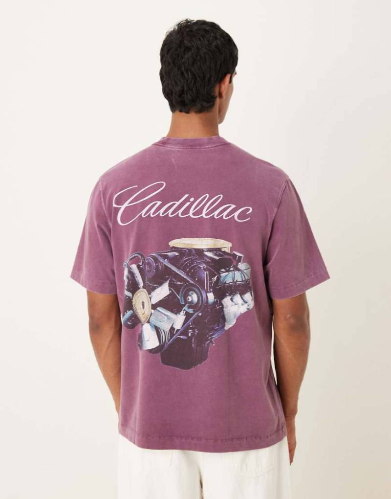 Abercrombie & Fitch - Kurzärmliges T-Shirt in Burgunderrot mit Autografik hinten von Abercrombie & Fitch