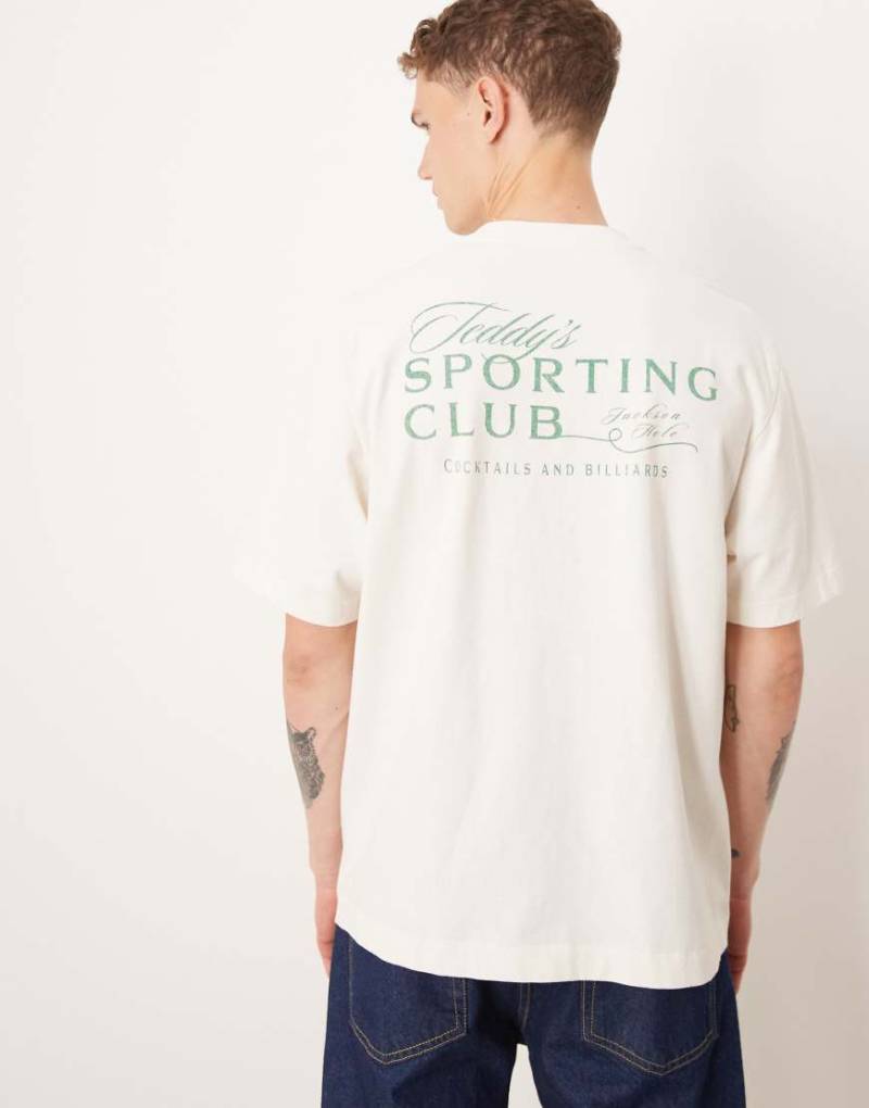 Abercrombie & Fitch - Kurzärmliges T-Shirt in Weiß mit Vintage-Grafik hinten von Abercrombie & Fitch