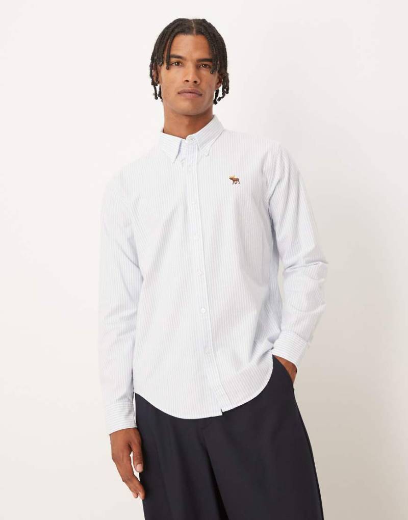 Abercrombie & Fitch - Langärmliges Oxford-Hemd in Blau mit Streifen von Abercrombie & Fitch