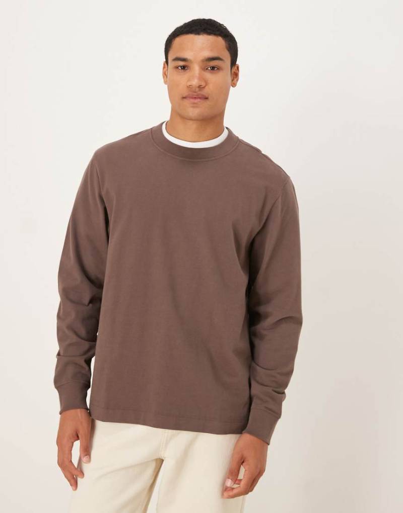Abercrombie & Fitch - Langärmliges Sweatshirt aus hochwertigem, schwerem Material in Braun-Brown von Abercrombie & Fitch