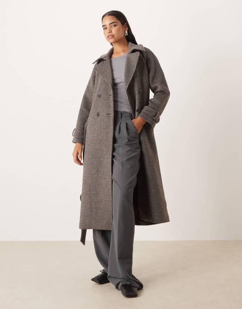 Abercrombie & Fitch - Maxi-Trenchcoat aus Wolle mit Vichy-Karos-Bunt von Abercrombie & Fitch