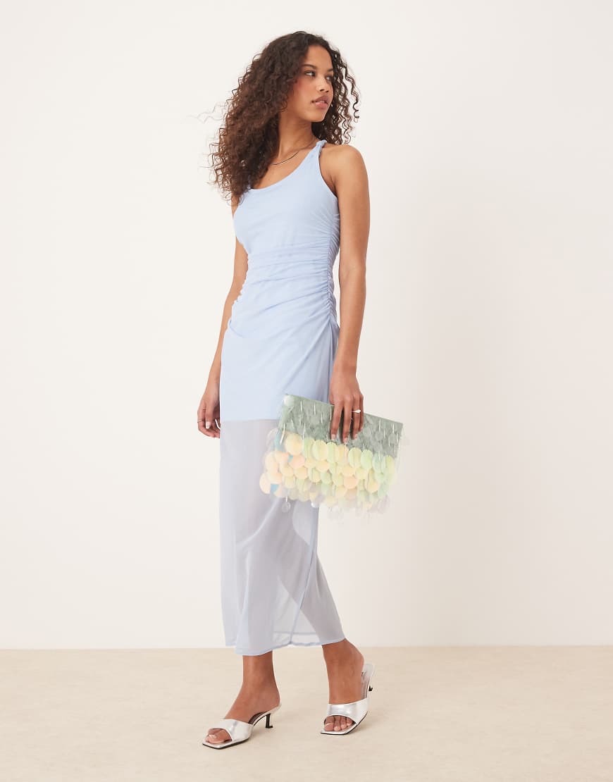 Abercrombie & Fitch - Maxikleid aus Mesh in Blau mit Racerback Abercrombie & Fitch - Maxikleid aus Mesh in Blau mit Racerback von Abercrombie & Fitch