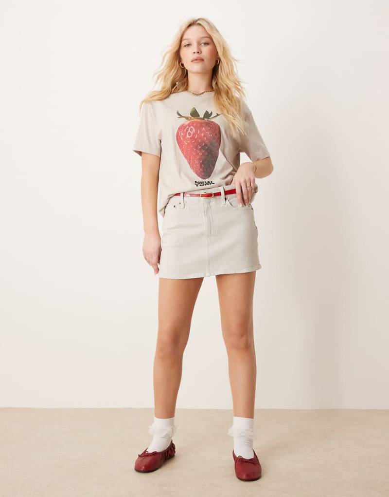 Abercrombie & Fitch - Mini-Jeansrock in Hellgrau-Rosa von Abercrombie & Fitch