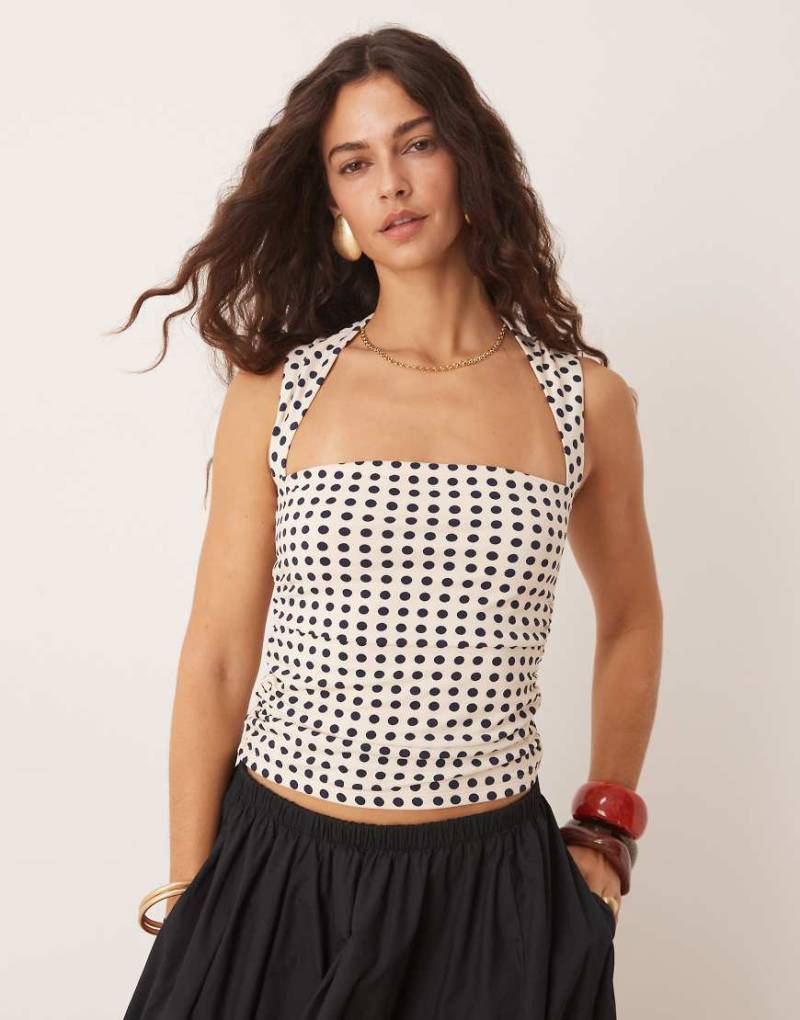 Abercrombie & Fitch - Oberteil mit Punktemuster und eckigem Ausschnitt-Bunt von Abercrombie & Fitch