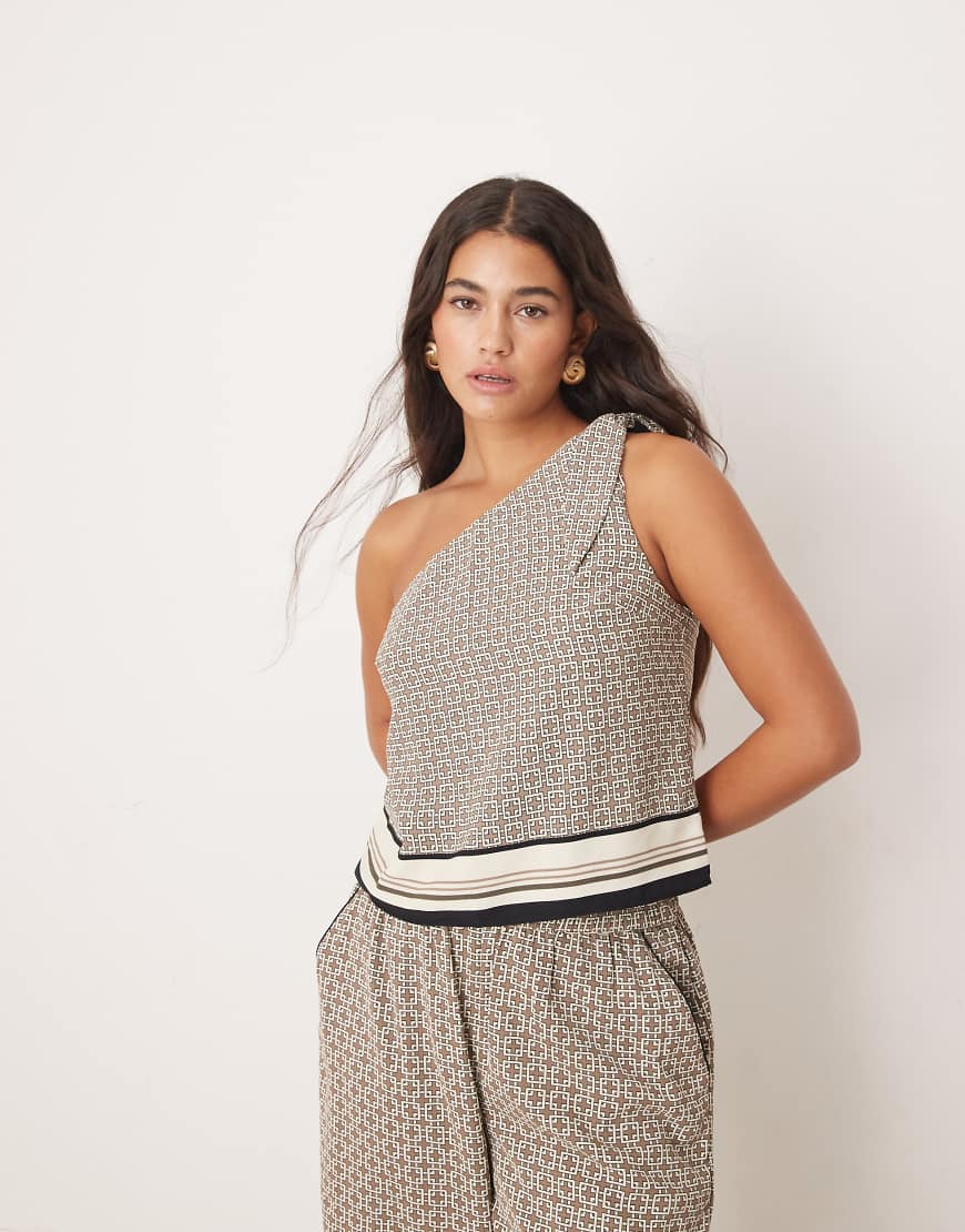 Abercrombie & Fitch - One-Shoulder-Oberteil mit Print in Schwarz und Weiß, Kombiteil-Bunt von Abercrombie & Fitch