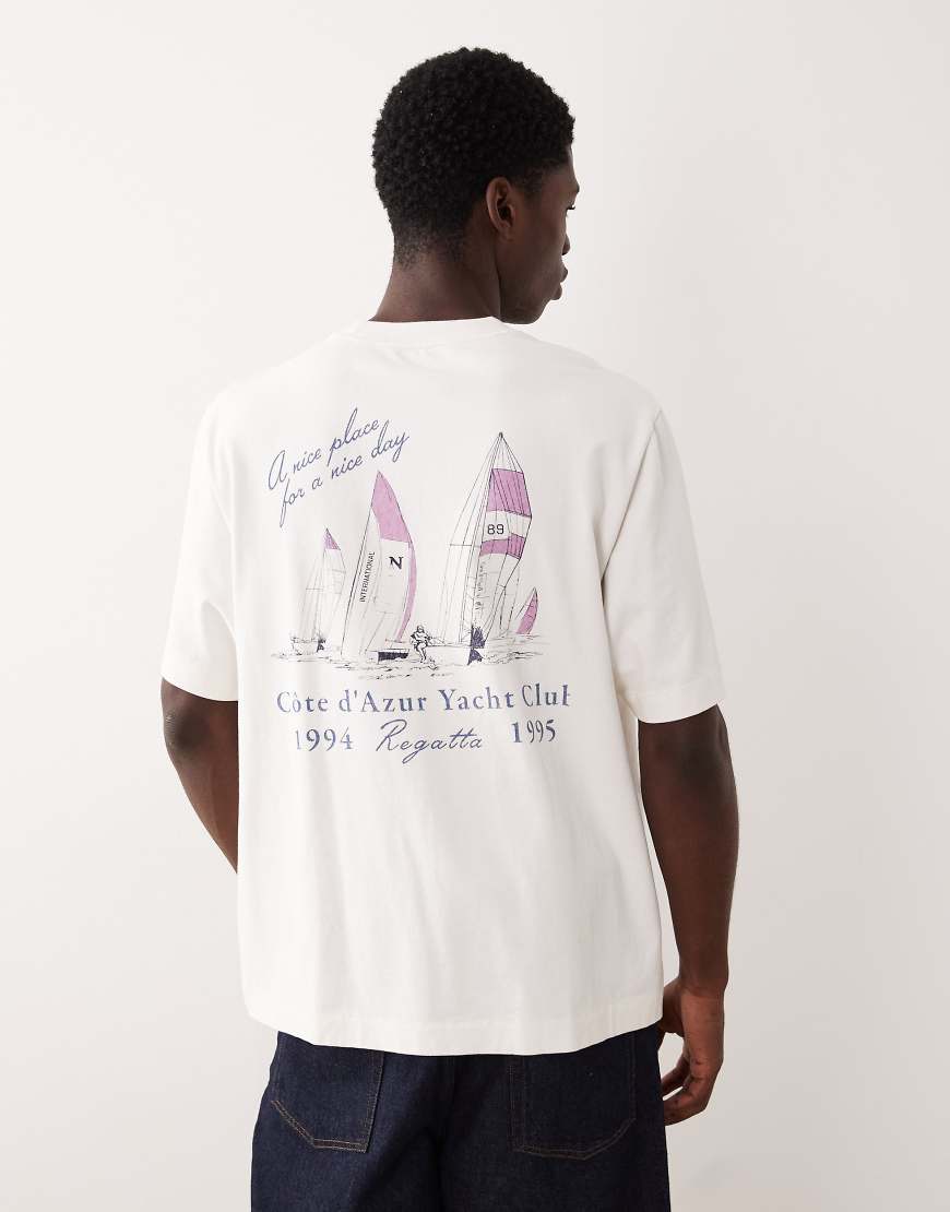 Abercrombie & Fitch - Oversize-T-Shirt in Weiß mit Standort-Print von Abercrombie & Fitch