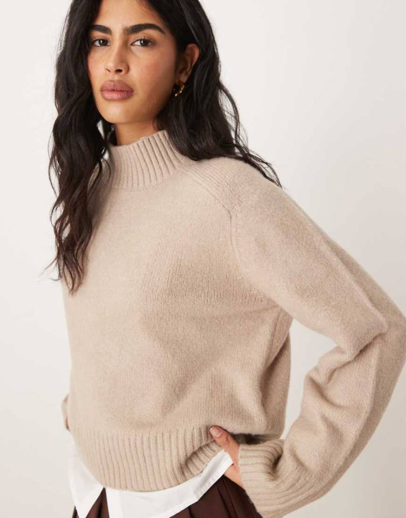 Abercrombie & Fitch - Pullover in Cremeweiß mit Stehkragen von Abercrombie & Fitch