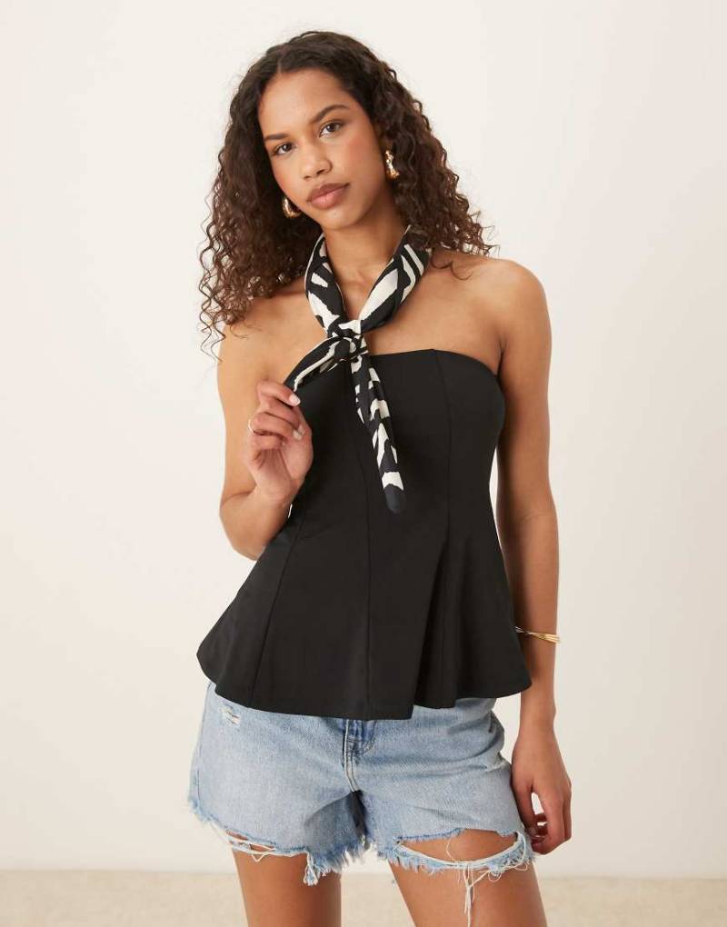 Abercrombie & Fitch - Schlauchtop in Schwarz mit Schößchensaum von Abercrombie & Fitch