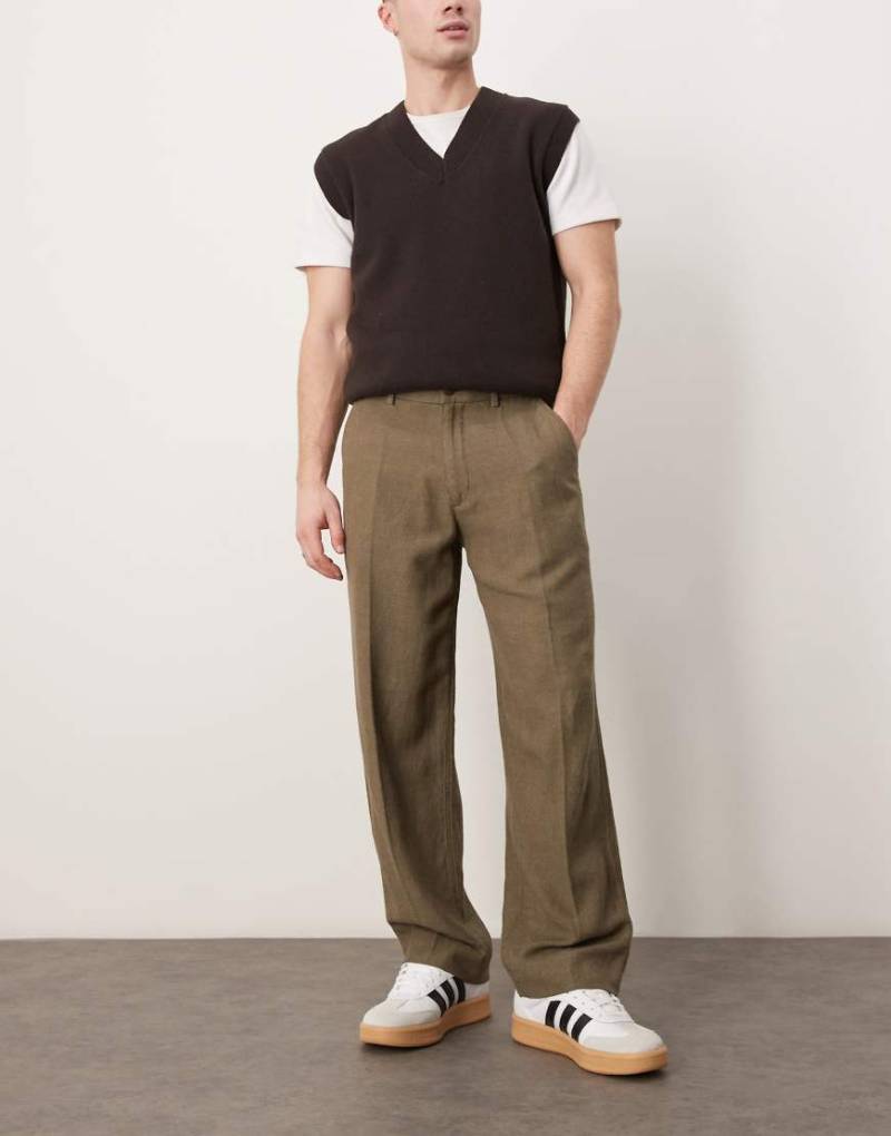 Abercrombie & Fitch - Sloane - Elegante Hose in Grün mit weitem Bein von Abercrombie & Fitch