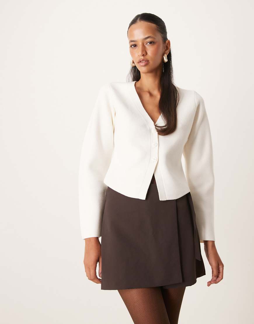 Abercrombie & Fitch - Strickjacke in Creme mit Knopfleiste-Neutral von Abercrombie & Fitch