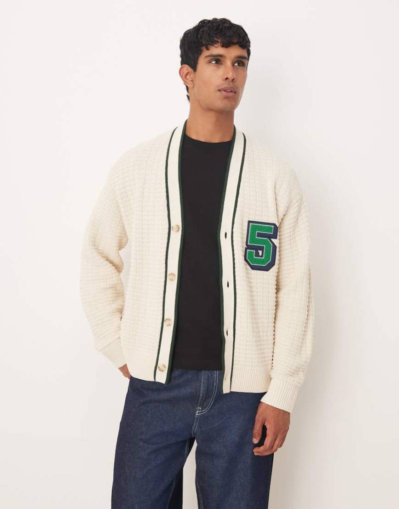 Abercrombie & Fitch - Strickjacke in Creme mit V-Ausschnitt-Neutral von Abercrombie & Fitch