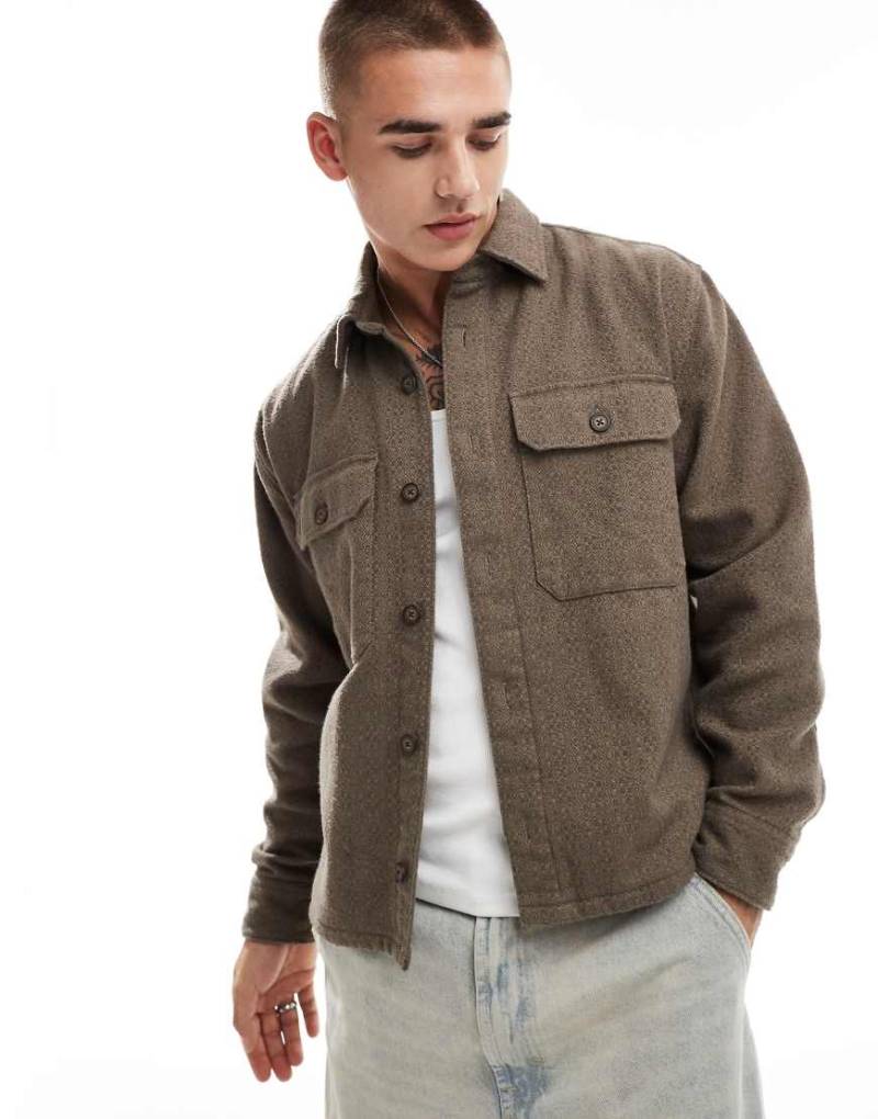 Abercrombie & Fitch - Strukturierte Flanell-Hemdjacke in Braun von Abercrombie & Fitch