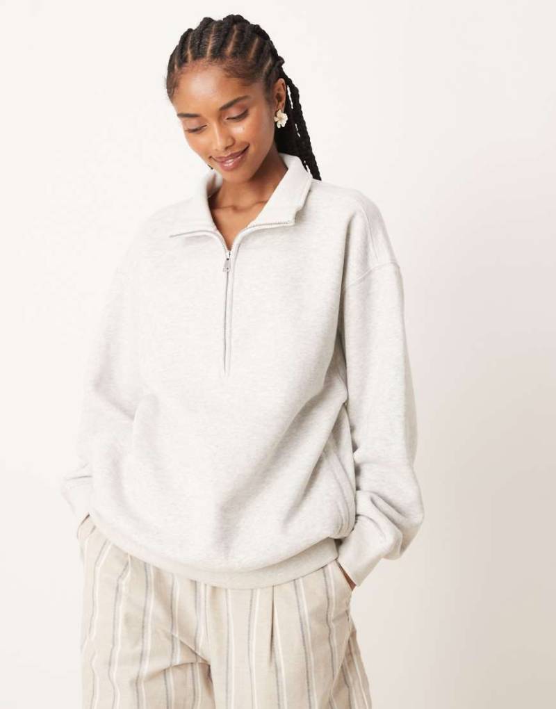 Abercrombie & Fitch - Sweatshirt in Grau mit kurzem Reißverschluss von Abercrombie & Fitch