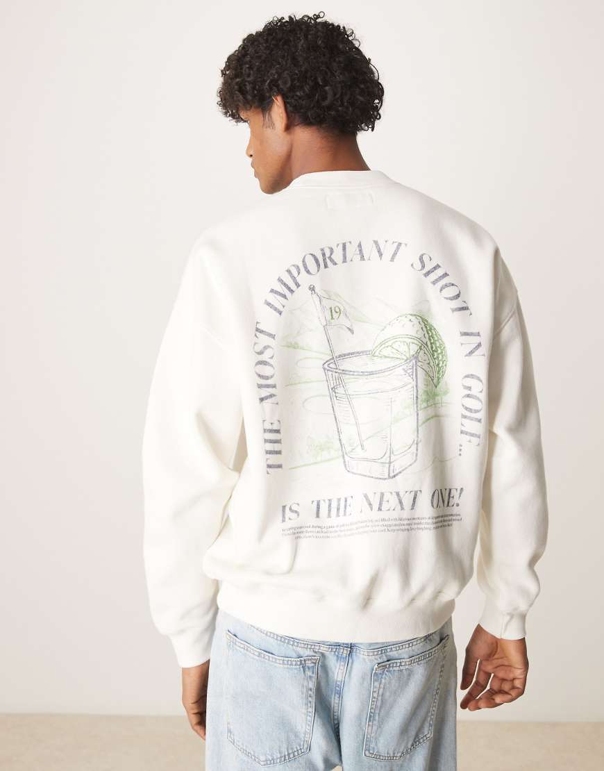 Abercrombie & Fitch - Sweatshirt in Weiß mit Rückenmotiv von Abercrombie & Fitch