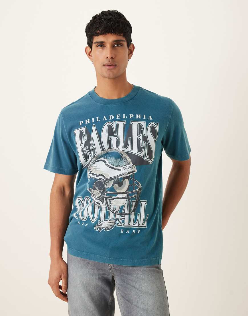 Abercrombie & Fitch - T-Shirt in Blau mit „Eagles"-Frontprint von Abercrombie & Fitch