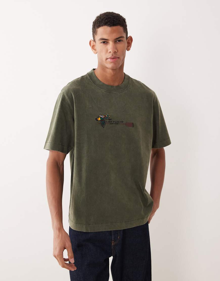 Abercrombie & Fitch - T-Shirt in Grün mit Lake Placid-Stickerei von Abercrombie & Fitch