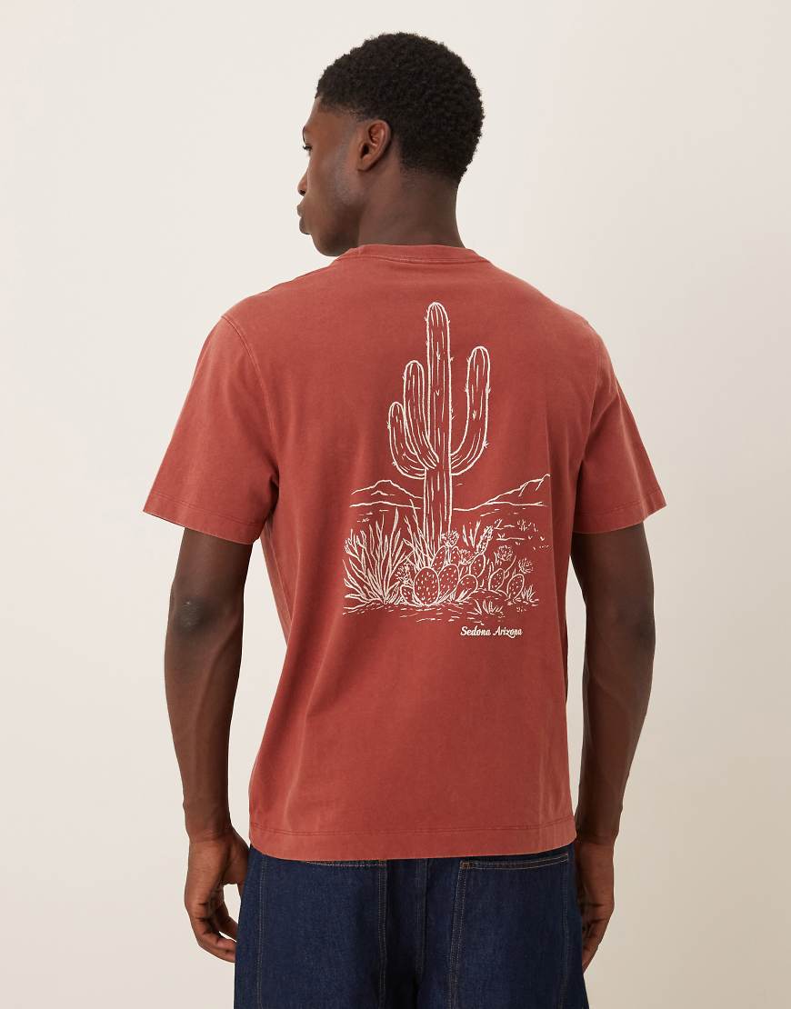 Abercrombie & Fitch - T-Shirt in Rot mit Grafikprint im Westernstil am Rücken von Abercrombie & Fitch