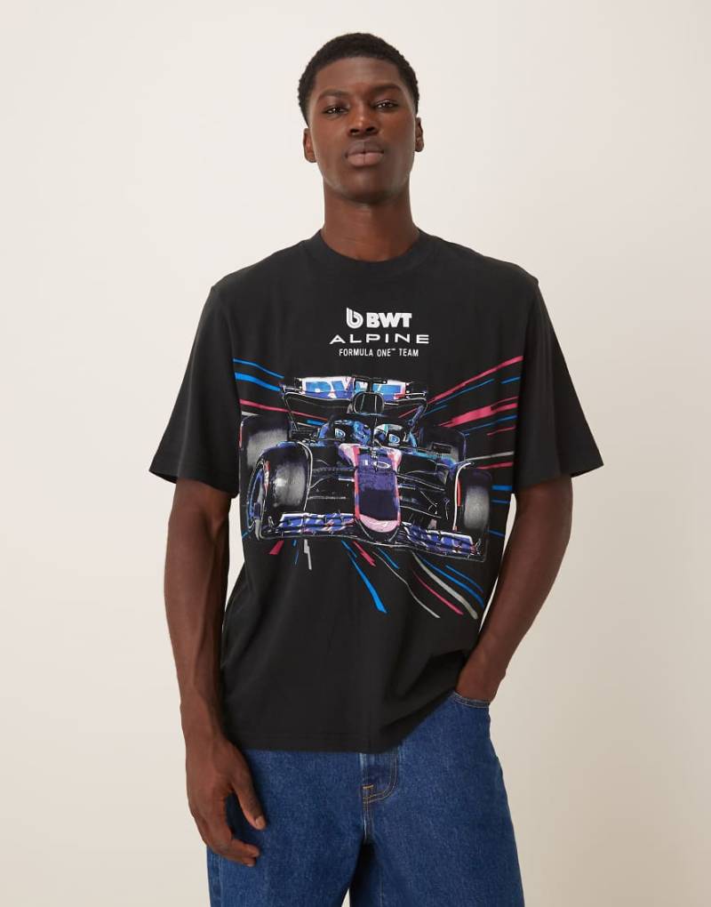 Abercrombie & Fitch - T-Shirt in Schwarz mit „Alpine"-Motivprint auf der Vorderseite von Abercrombie & Fitch