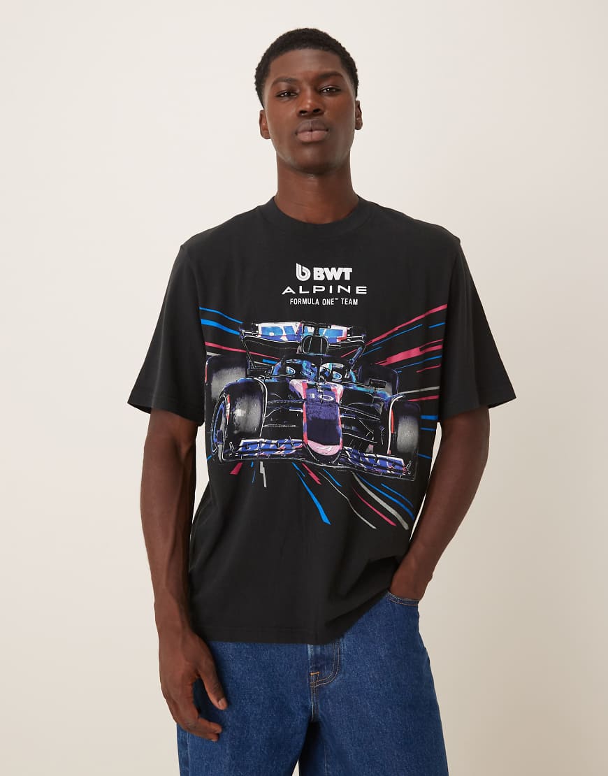 Abercrombie & Fitch - T-Shirt in Schwarz mit „Alpine"-Motivprint auf der Vorderseite von Abercrombie & Fitch