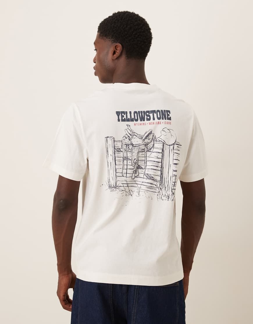 Abercrombie & Fitch - T-Shirt in Weiß mit Western-Grafikmotiv von Abercrombie & Fitch