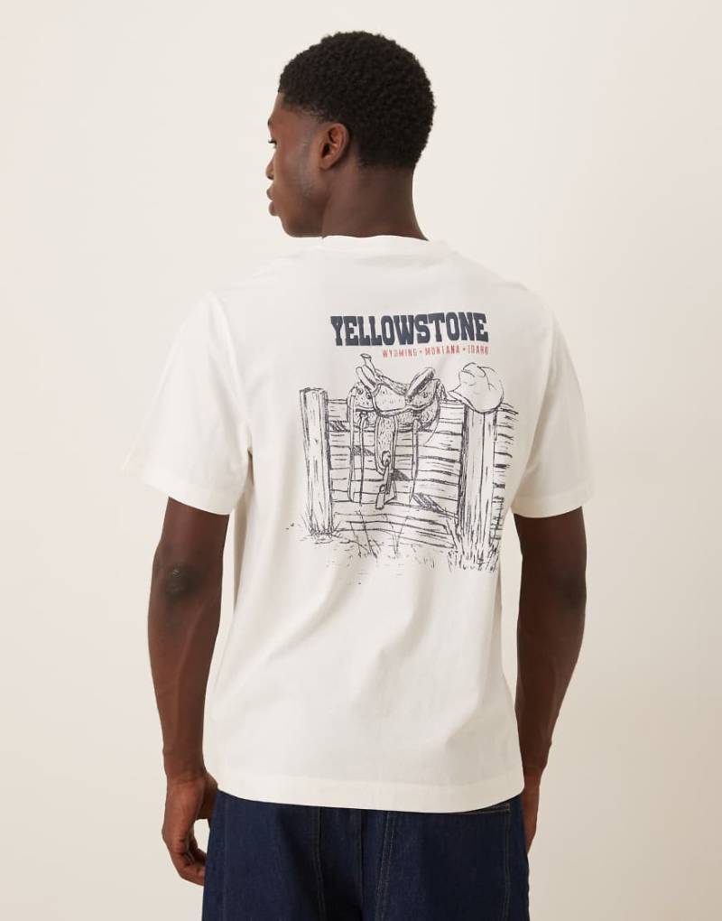 Abercrombie & Fitch - T-Shirt in Weiß mit Western-Grafikmotiv von Abercrombie & Fitch