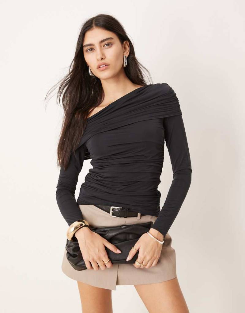 Abercrombie & Fitch - Transparentes Oberteil in Schwarz mit Umschlag von Abercrombie & Fitch